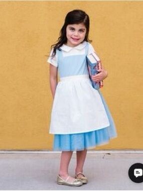 Light Blue & White Girls' Belle Provincial Dress with Apron